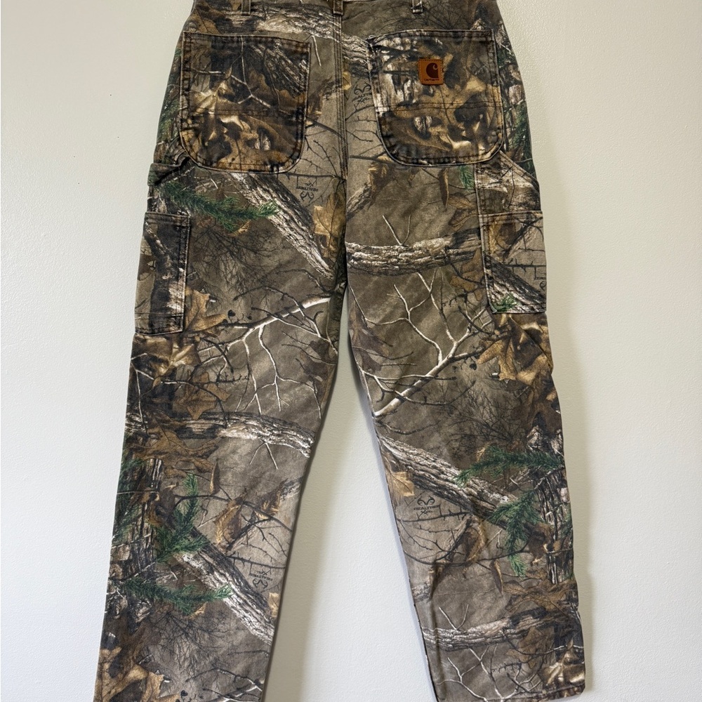 NWOT Carhartt RealTree Camo Carpenter Pants B235 977 Mens 33 x32 Made in USA - Picture 2 of 7